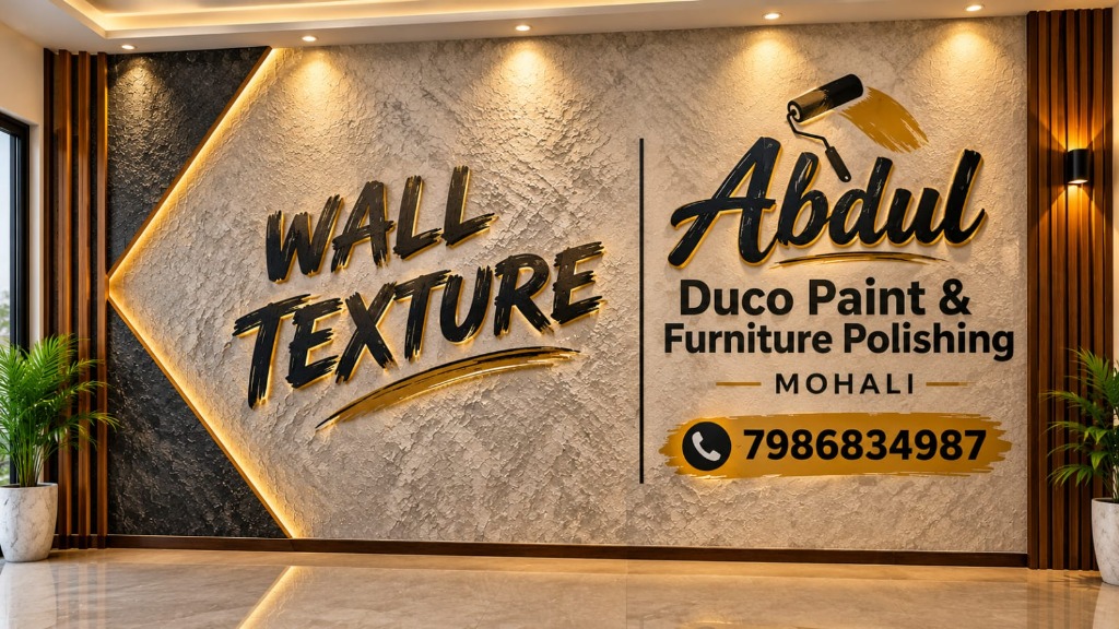 Abdul Duco Paint & Furniture Polishing Mohali Wall Texture 3D Accent Design